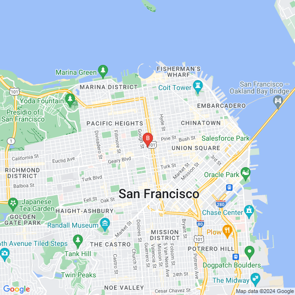 AAAMobileTechSupport.com location map: 1410 Franklin St Suite 300, San Francisco, California